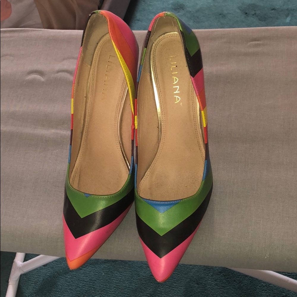 Rainbow designed shoes!!! Worn!!